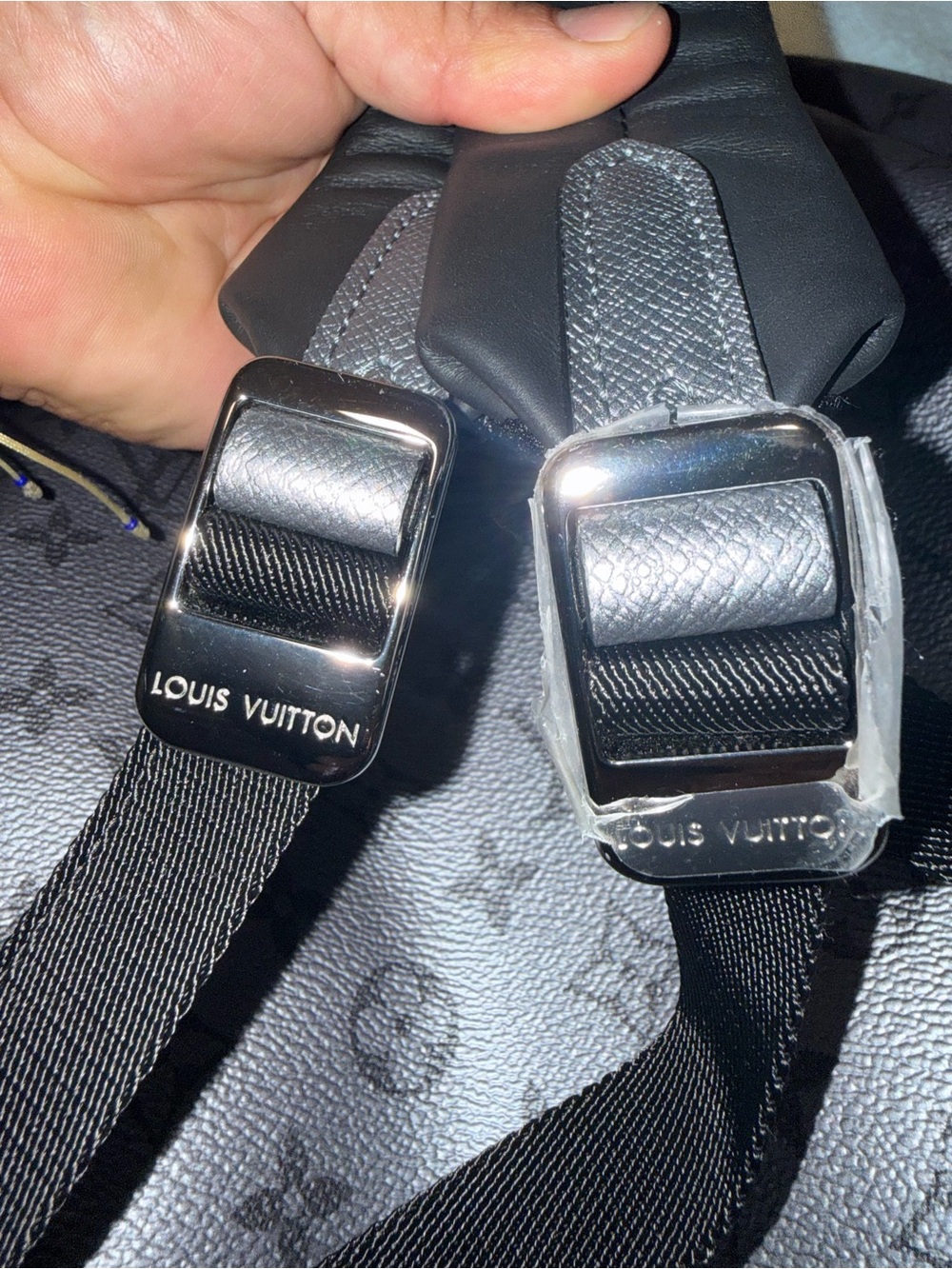 Louis Vuitton Black Textured Leather Interior Tag - Picture 12 of 16
